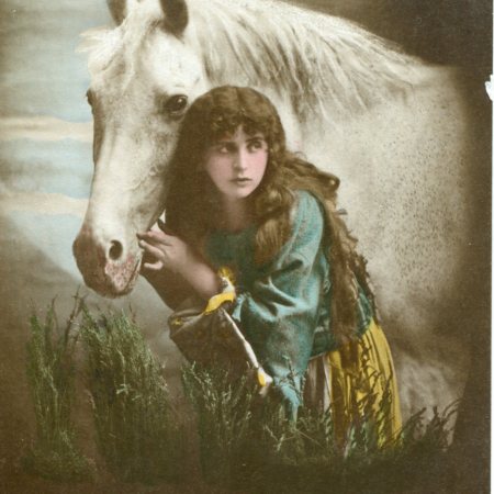 Woman with white horse